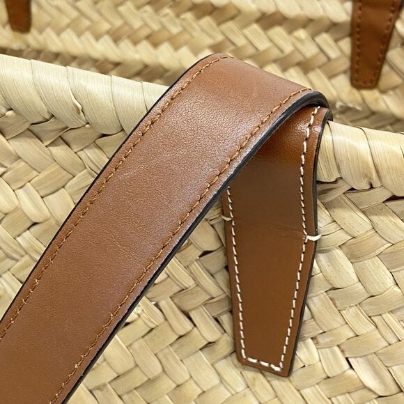 Celine Tote Bag Triomphe Basket Bag Raffia Beige Brown Ladies - Picture 9 of 10